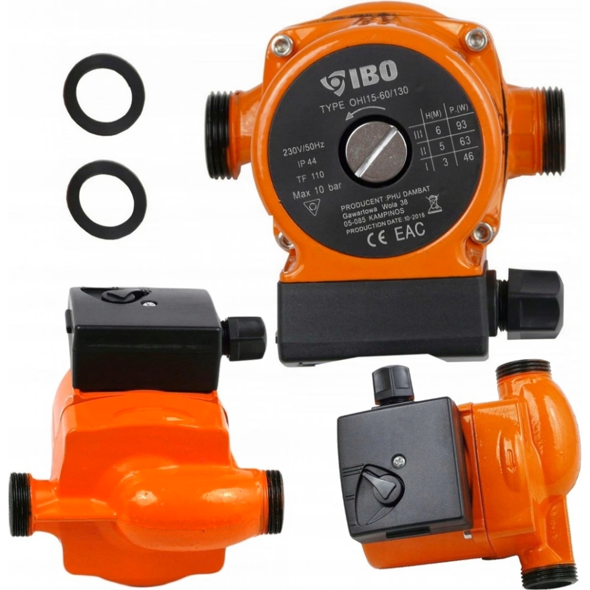 Циркулационна помпа OHI 15-60/130 (93W,55 л.,6м,10 бара, 3/4")-RV115 - Image 2