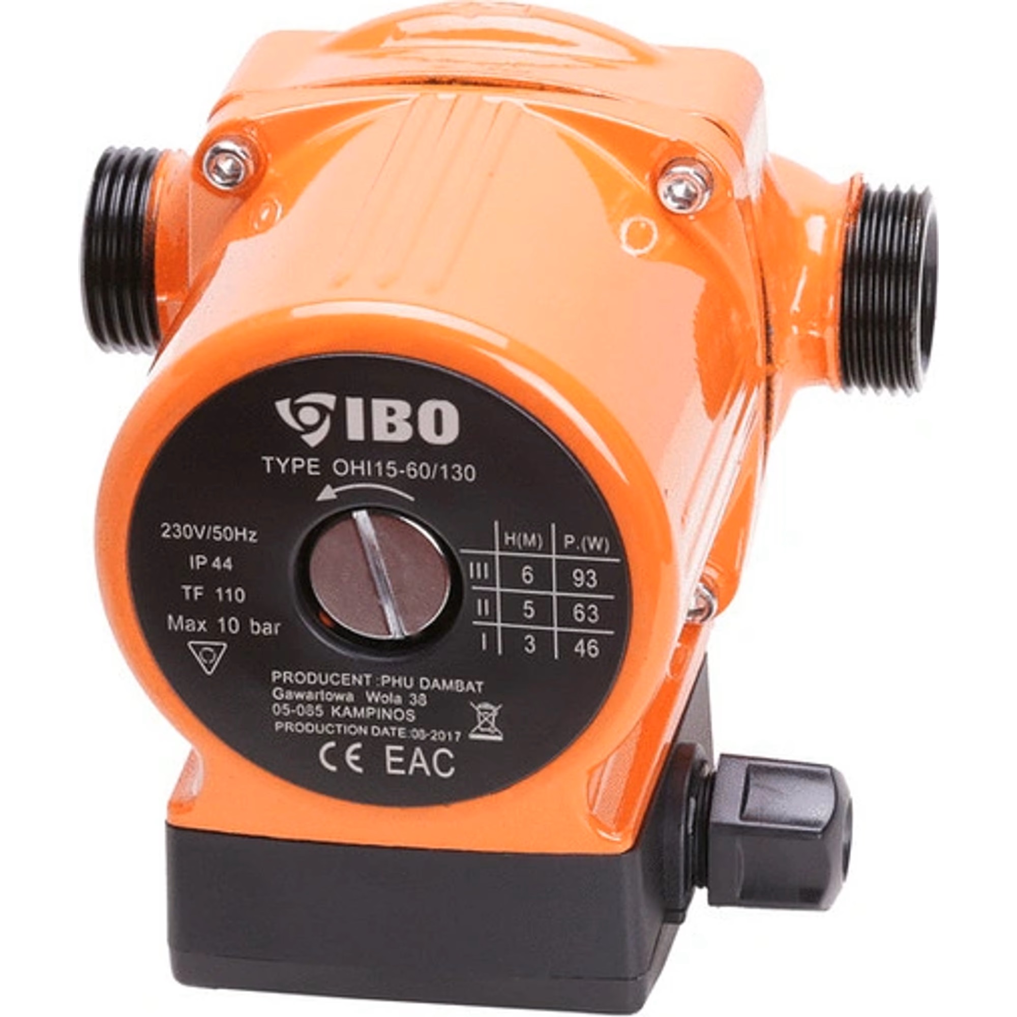 Циркулационна помпа OHI 15-60/130 (93W,55 л.,6м,10 бара, 3/4")-RV115 - Image 3